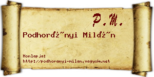 Podhorányi Milán névjegykártya