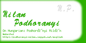 milan podhoranyi business card